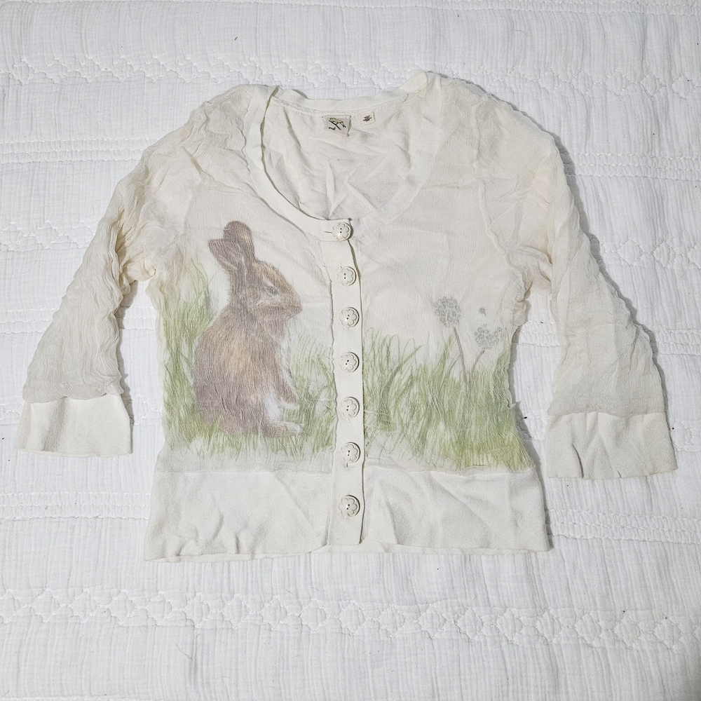 Anthropologie Yellow Bird Bunny Cardigan